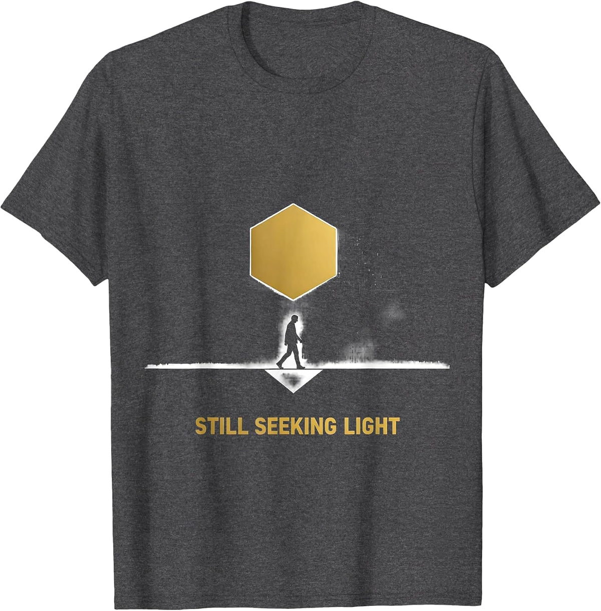 Men's Still Seeking Light Geometric Masonic Brotherhood Freemason T-Shirt - Dark Heather Grey