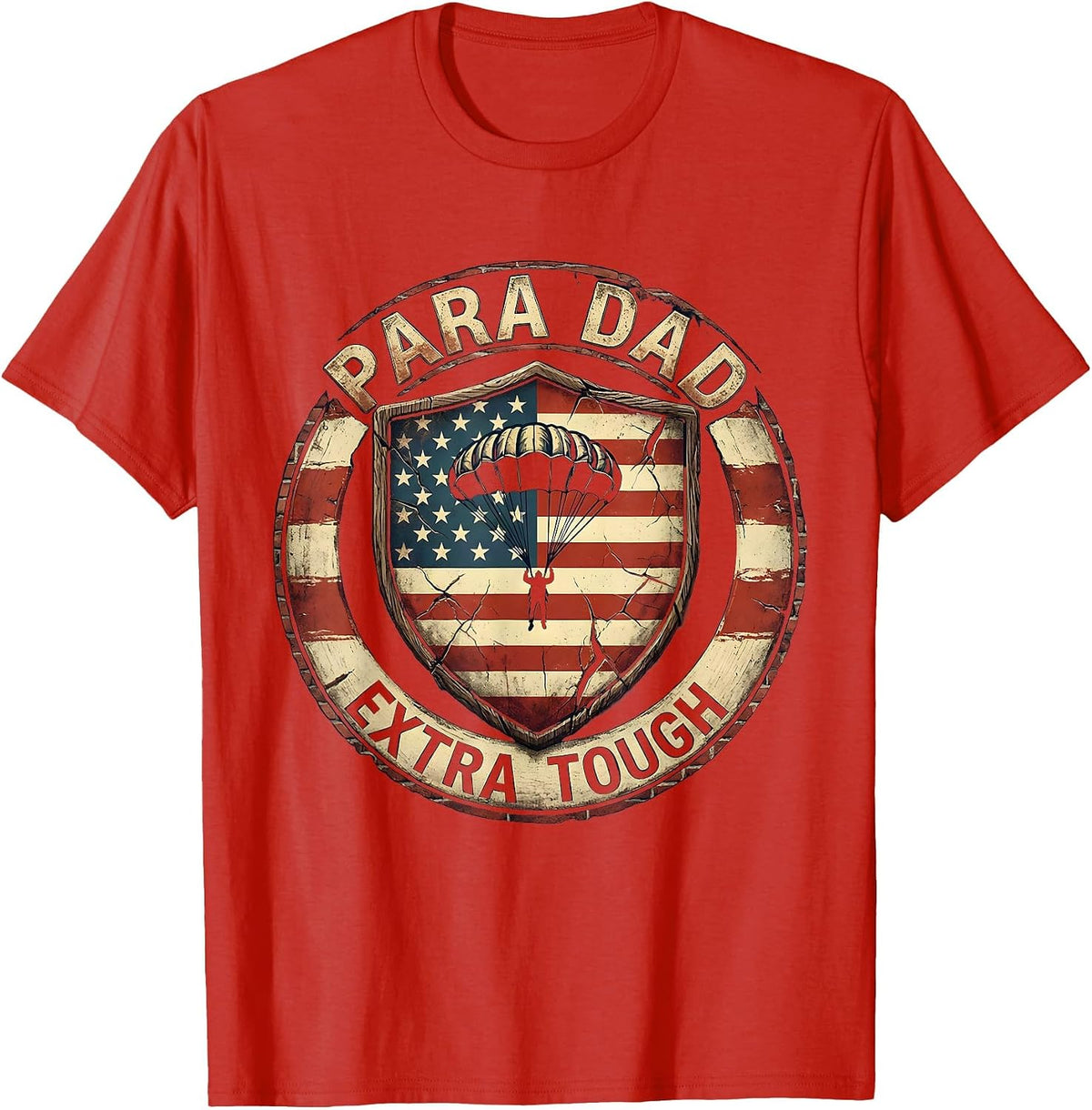 Men's Para Dad Extra Tough Father Appreciation Design T-Shirt - Red