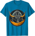 Highland Cow Sleepy Badge Cozy Novelty T-Shirt - Sapphire Blue