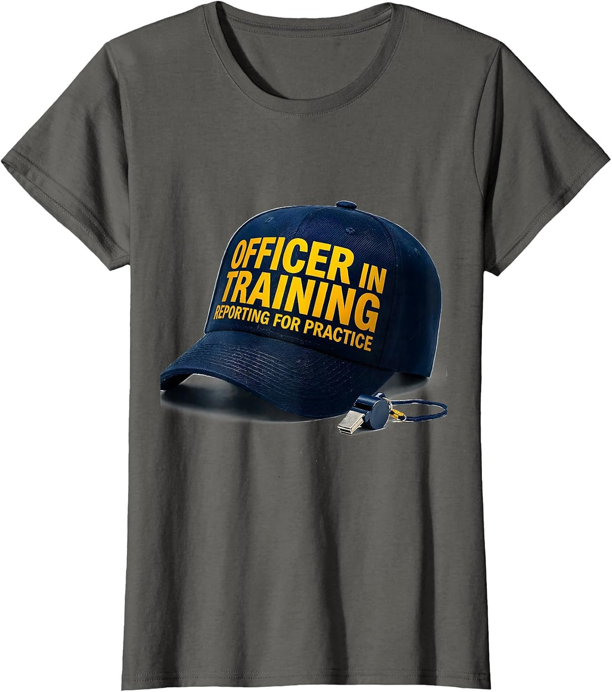Women's Officer In Training, Reporting For Practice Police T-Shirt - Asphalt Grey