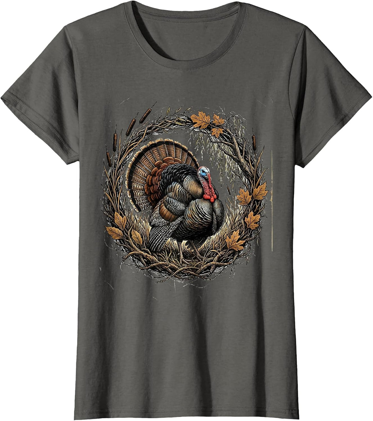 Women's Bottomland Camo Turkey Strutter River Bottom T-Shirt - Asphalt Grey