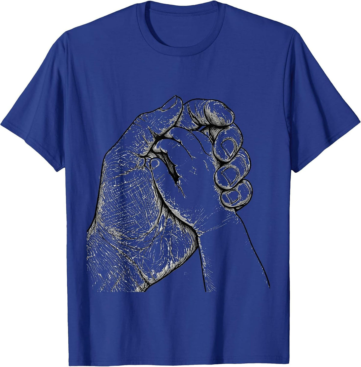 Social Worker Child Hand in Hand Illustration T-Shirt - Royal Blue