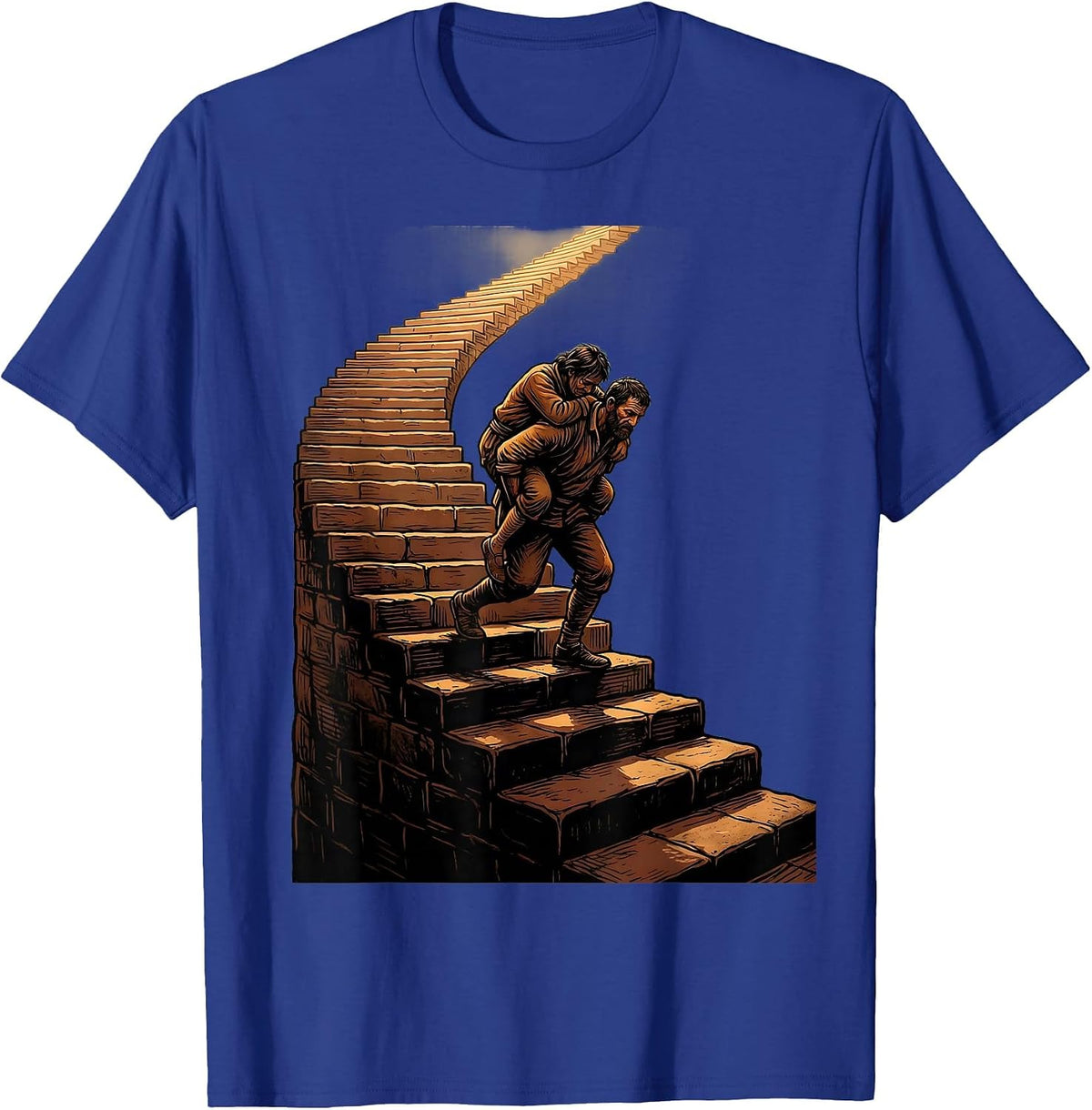 Men's Social Worker Helping Others Climb Graphic Design T-Shirt - Royal Blue