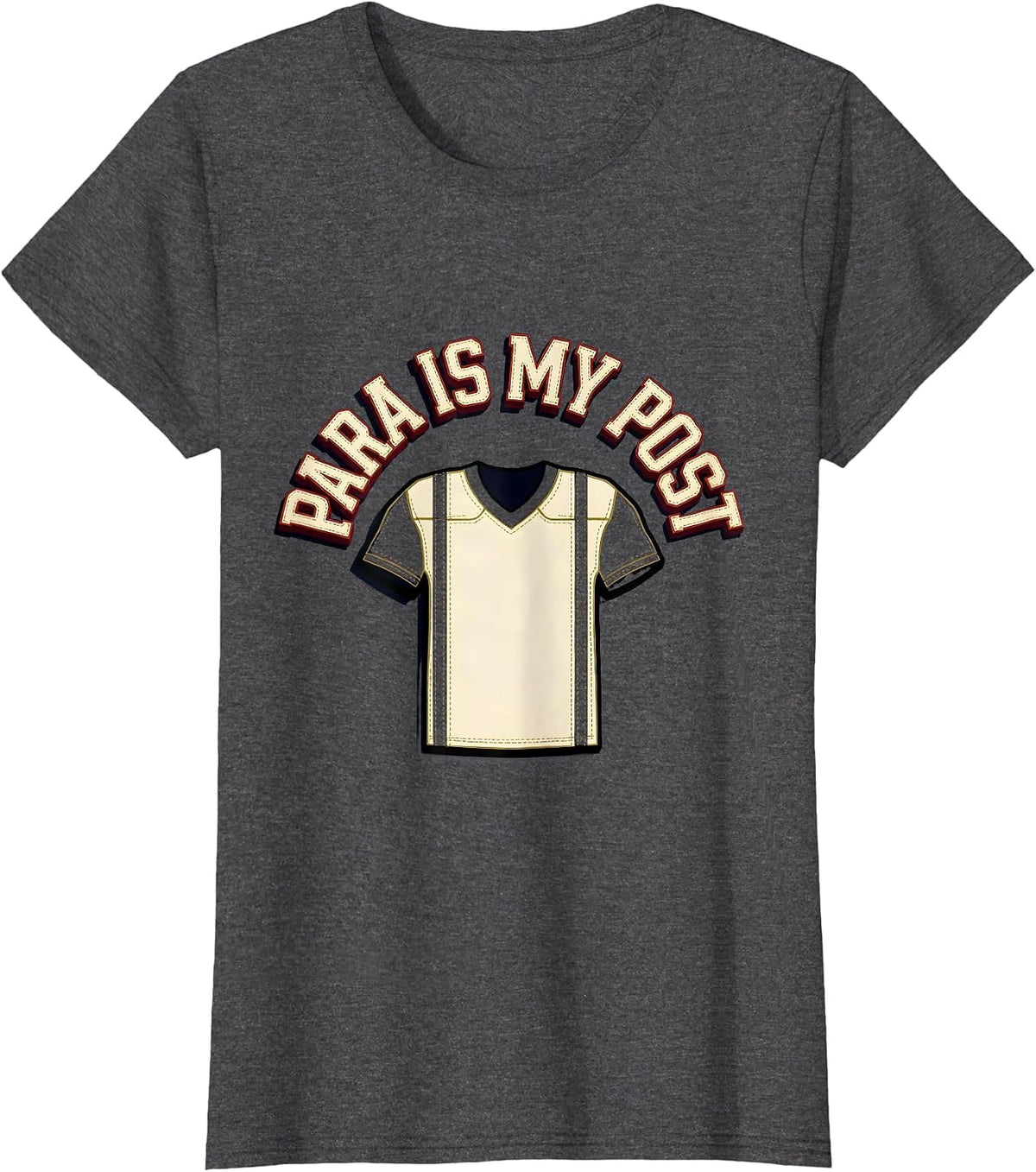 Women's Para Is My Post Funny Paraprofessional Paraeducator T-Shirt - Dark Heather Grey