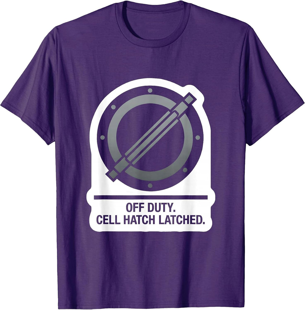 Off Duty Cell Hatch Latched Funny Police Officer Gift T-Shirt - Purple