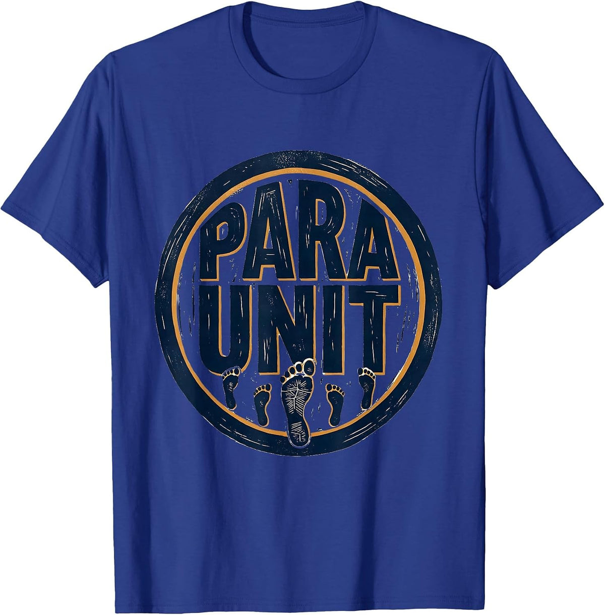 Para Unit Linocut Teacher Paraeducator Appreciation T-Shirt - Royal Blue