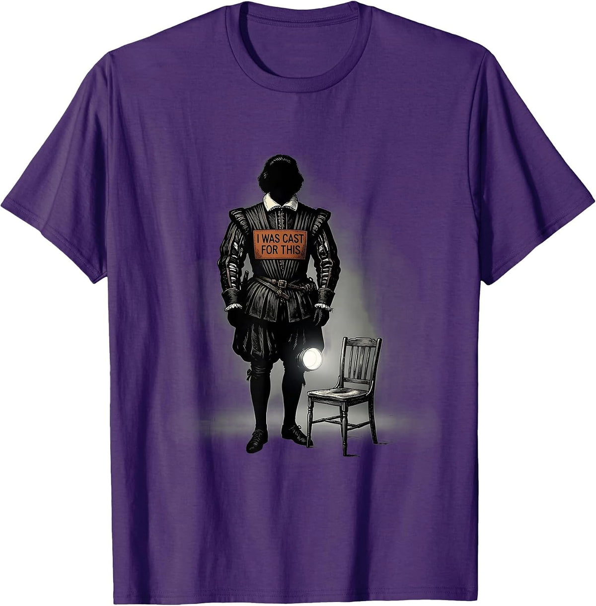 Men's I Was Cast For This Funny Shakespeare Quote Literature Lover T-Shirt - Purple