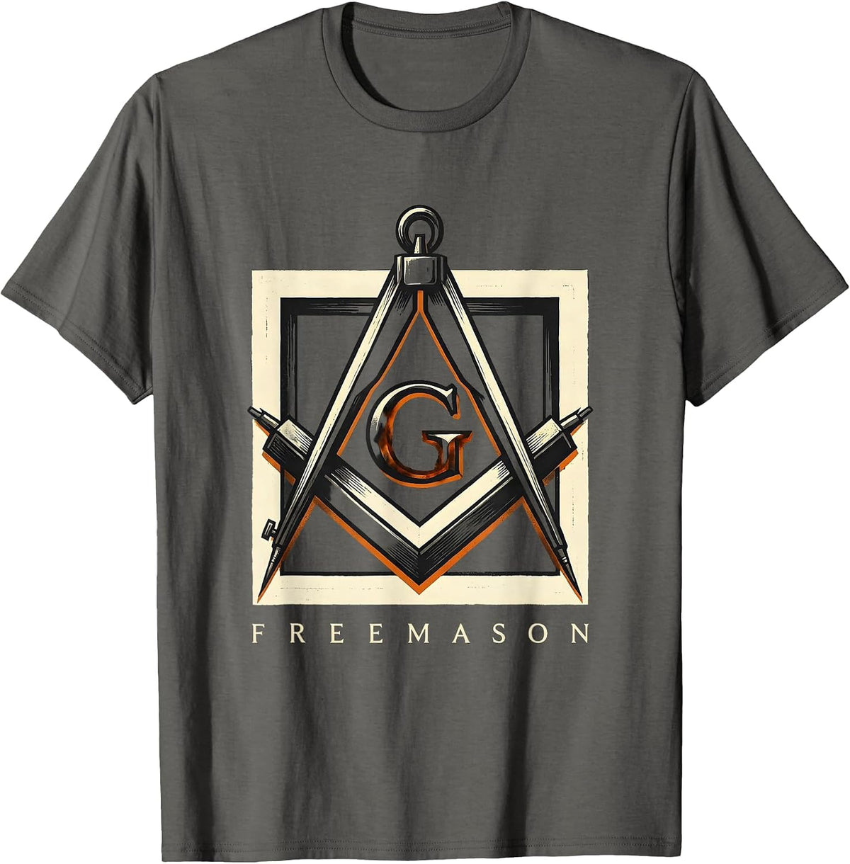 Freemason Square And Compass Fraternal Pride Grand Lodge T-Shirt - Asphalt Grey