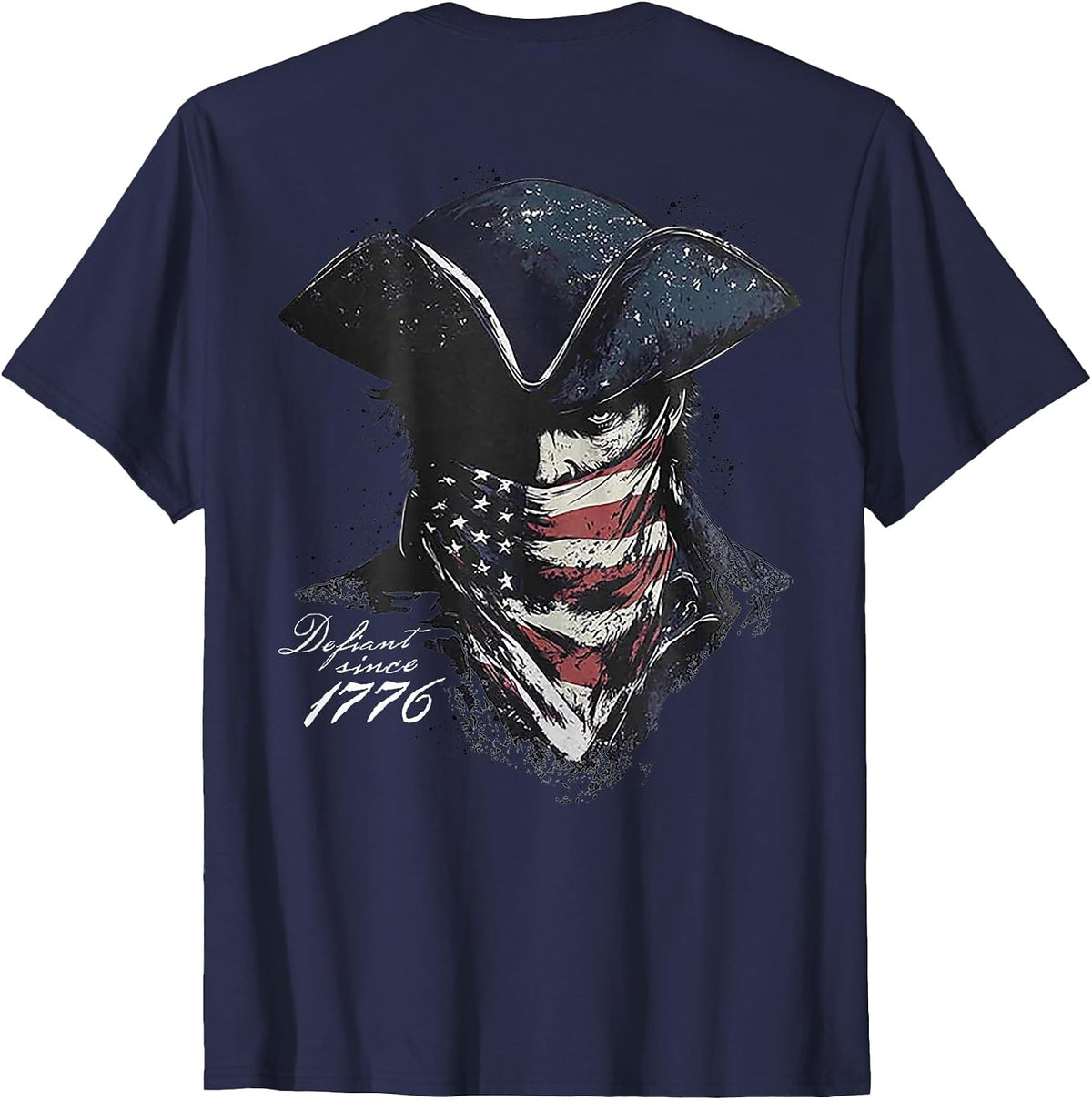 Defiant Since 1776 (on Back) T-Shirt - Navy Blue
