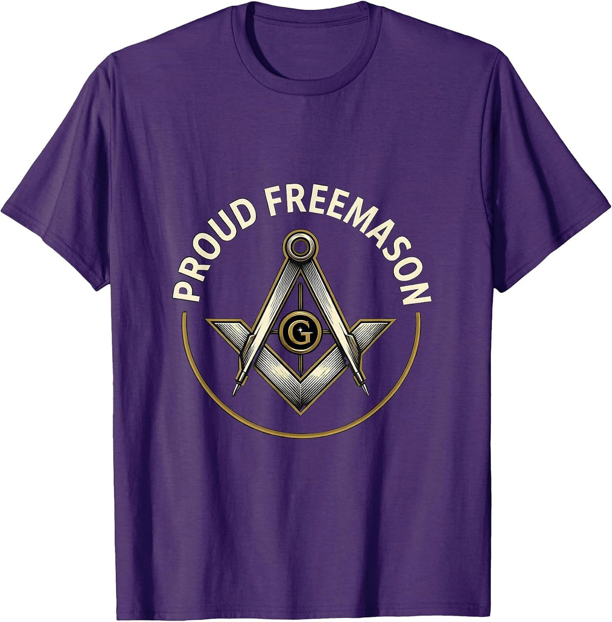 Proud Freemason Square and Compass Masonic Fraternal Pride T-Shirt - Purple