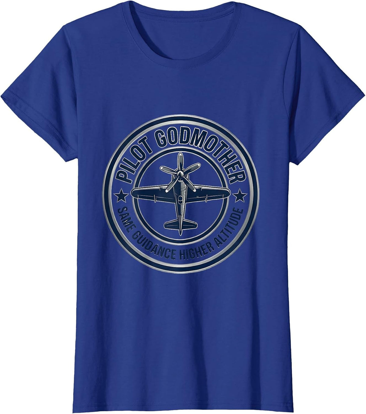 Women's Pilot Godmother Same Guidance Higher Altitude Pilot T-Shirt - Royal Blue