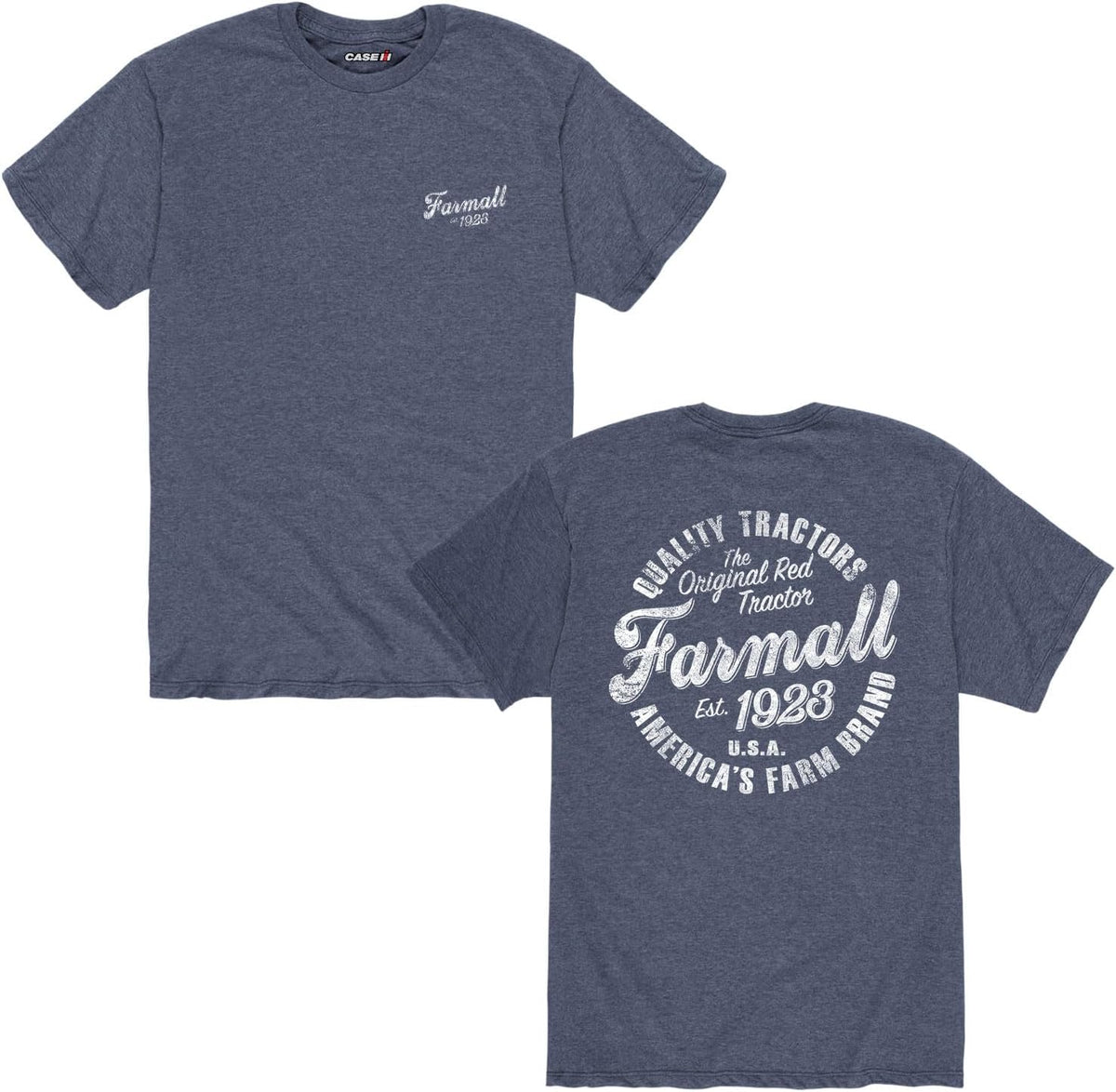 Country Casuals Farmall Circle - Men's Short Sleeve Graphic T-Shirt - Heather Blue