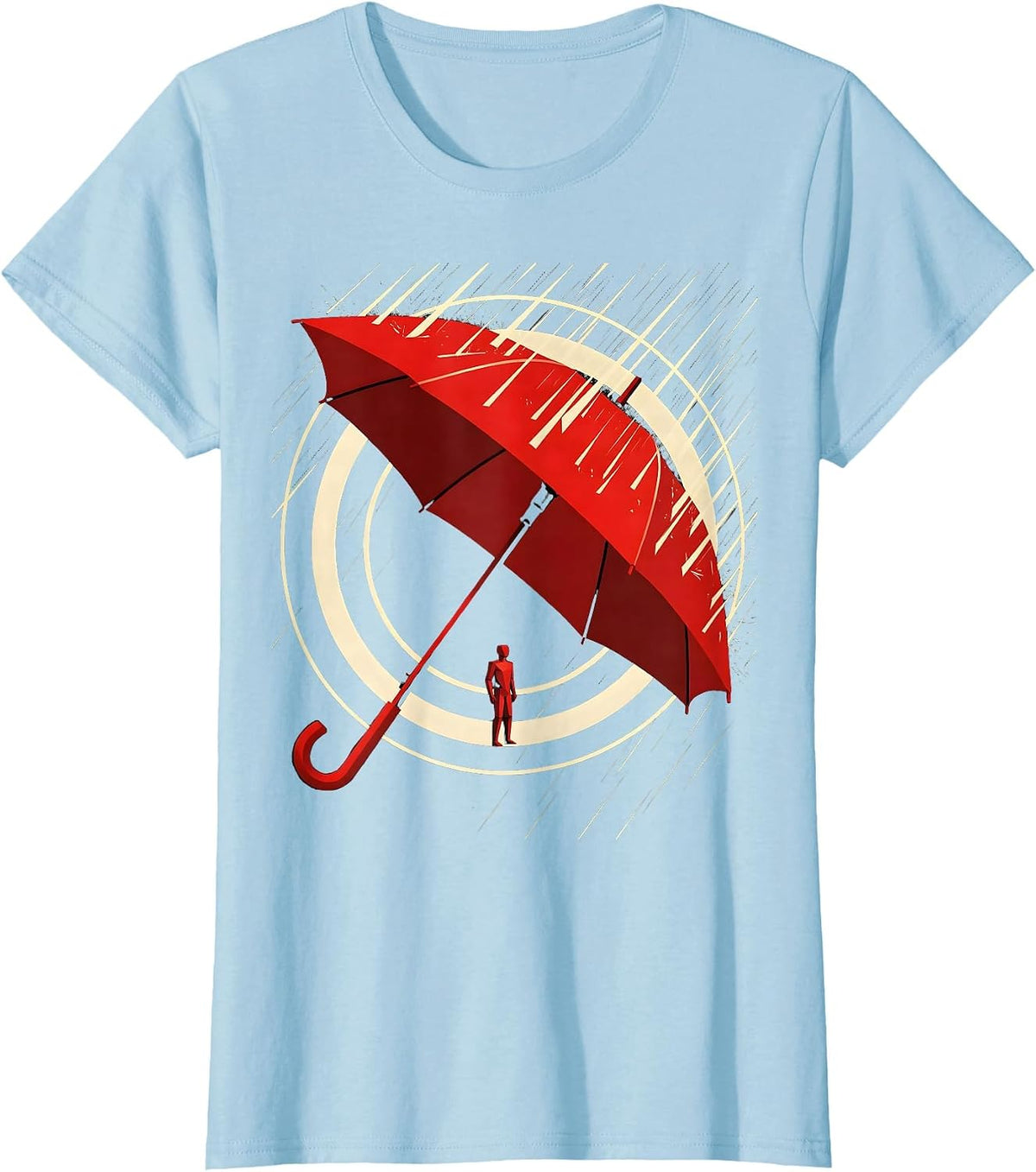 Women's Social Worker Umbrella Shield Graphic Design T-Shirt - Baby Blue