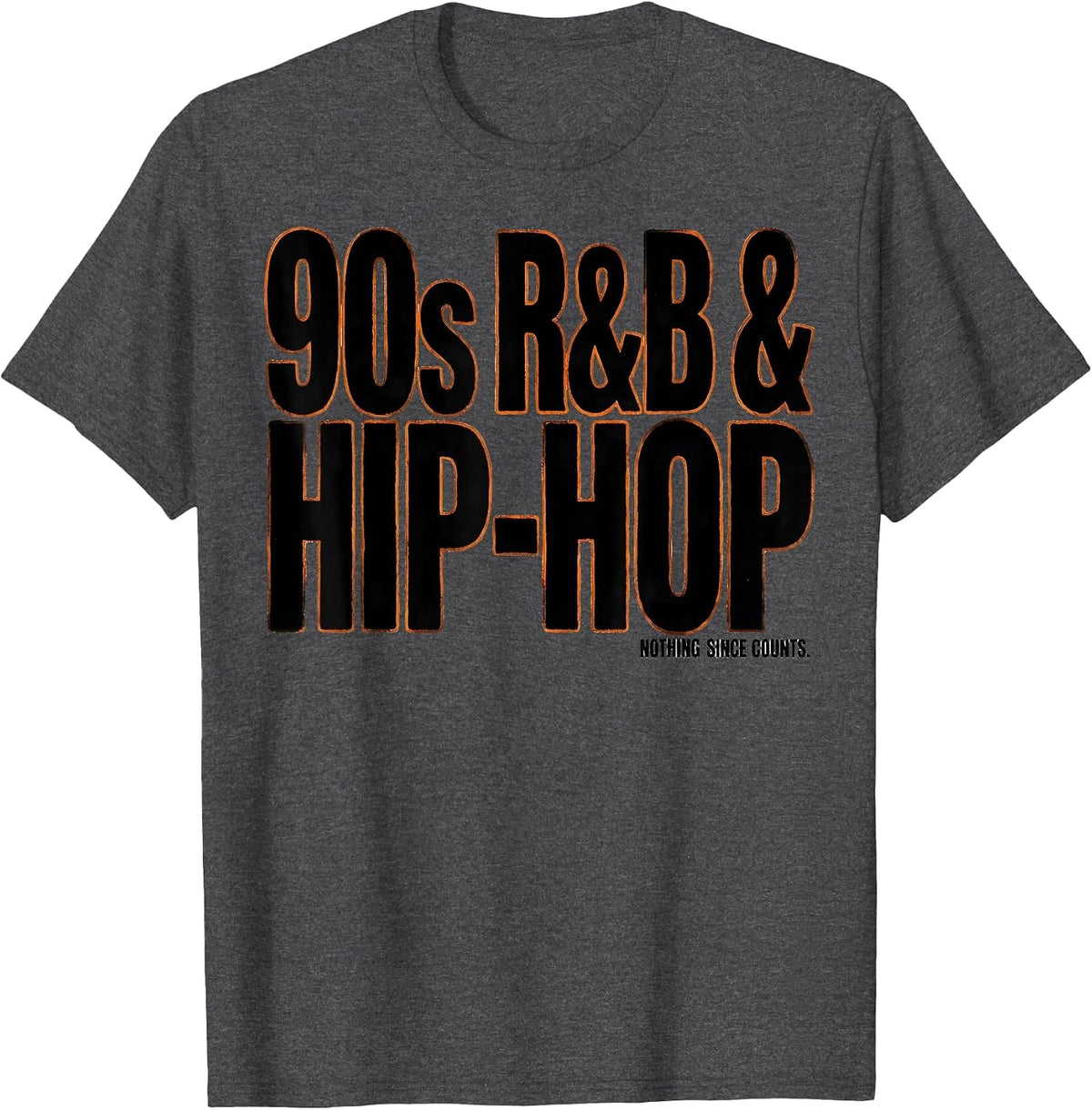 Men's 90s R&B & Hip-Hop Nothing Since Counts Retro T-Shirt - Dark Heather Grey