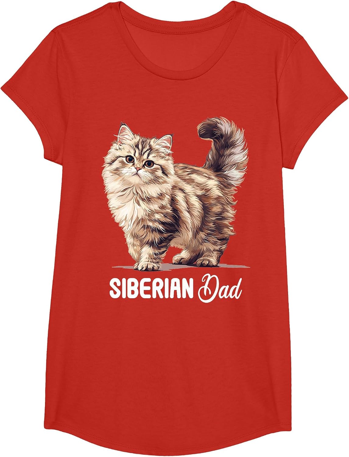 Siberian Cats Siberian Cat Dad T-Shirt - Girls Red