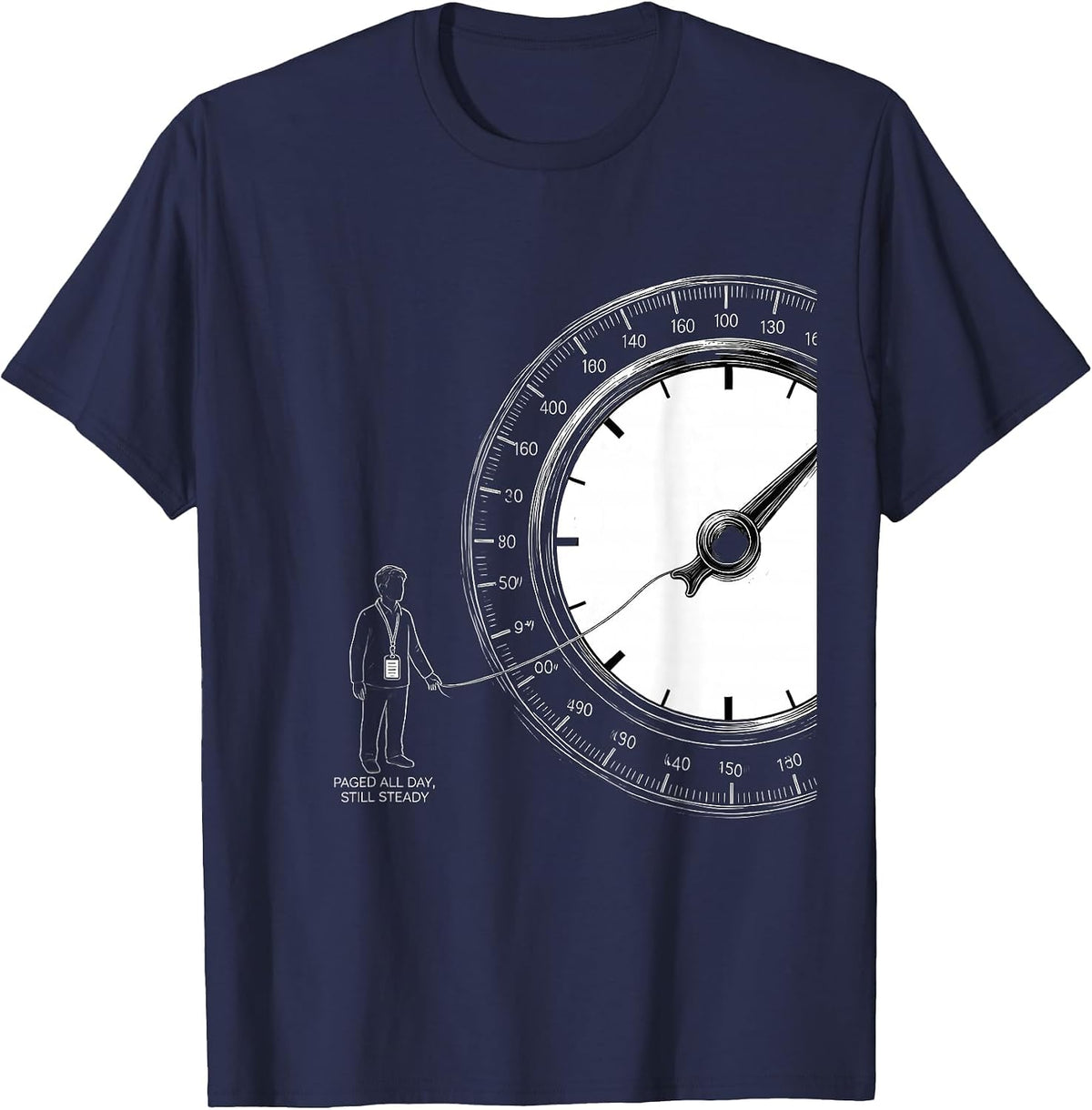 Paged All Day, Still Steady Funny Paraprofessional Para Life T-Shirt - Navy Blue