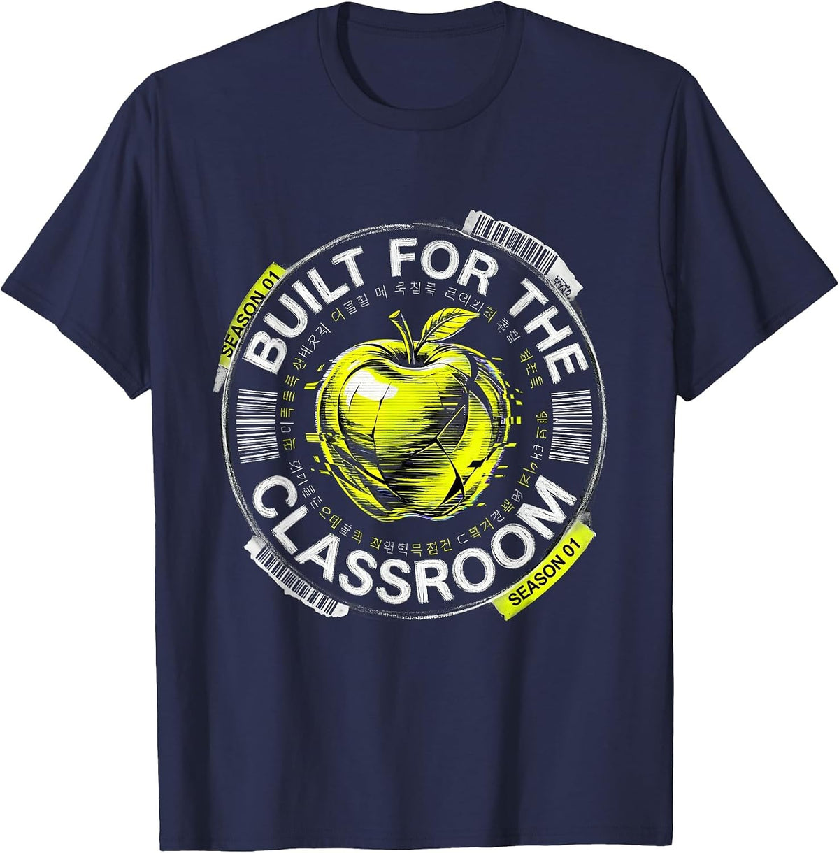 Built for the Classroom Back to School Teacher Design T-Shirt - Navy Blue