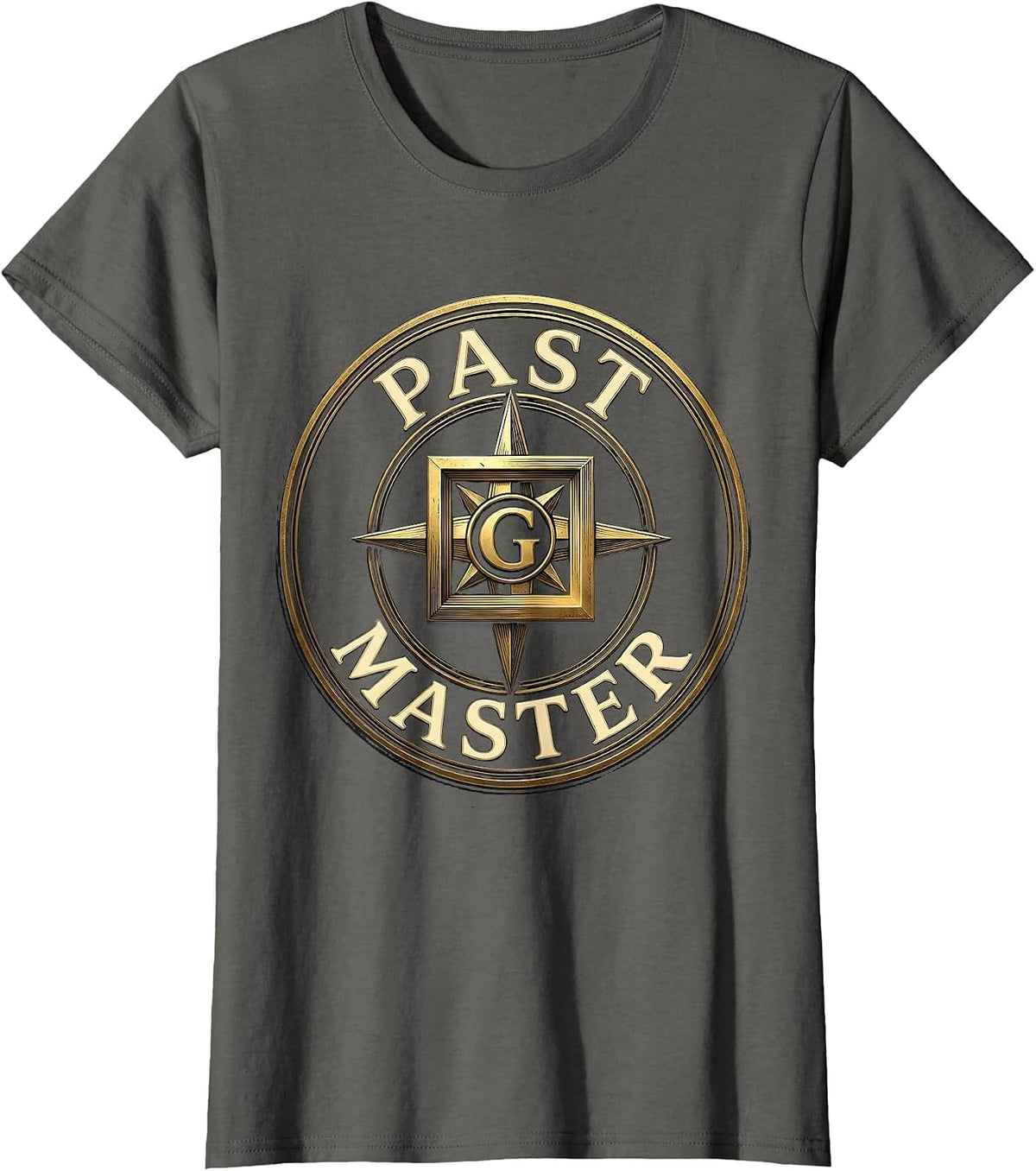 Women's Past Master Masonic Square and Compass Freemason Grand Lodge T-Shirt - Asphalt Grey