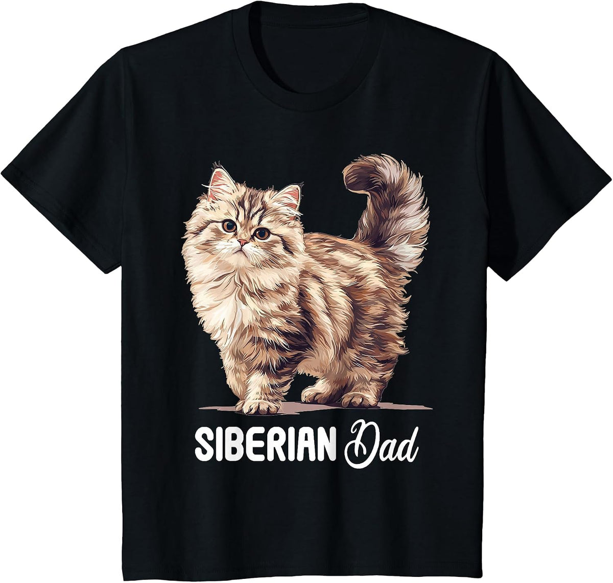 Siberian Cats Siberian Cat Dad T-Shirt - Black