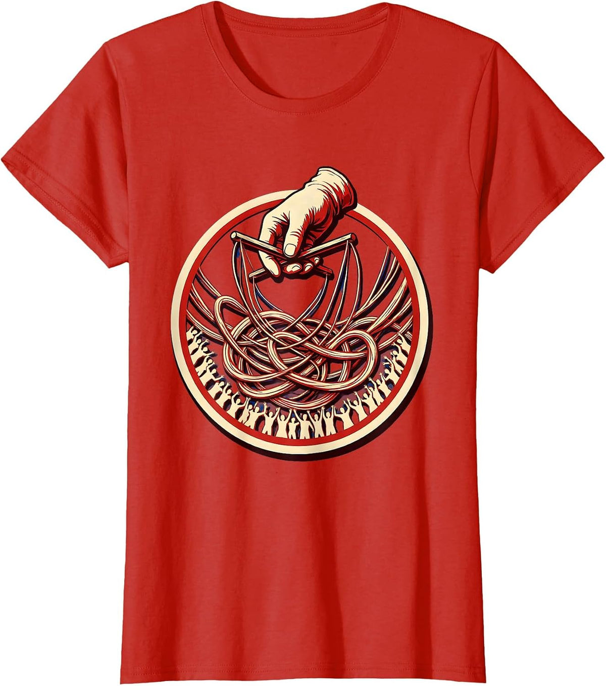 Women's Chaos Coordinator Puppet Master Graphic Tee T-Shirt - Red