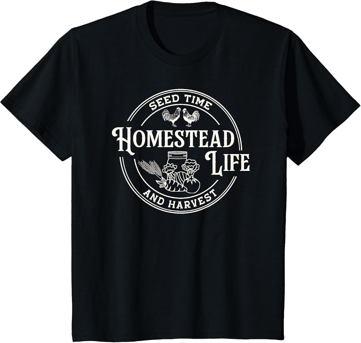 Homestead Life Seed Time and Harvest T-Shirt - Black