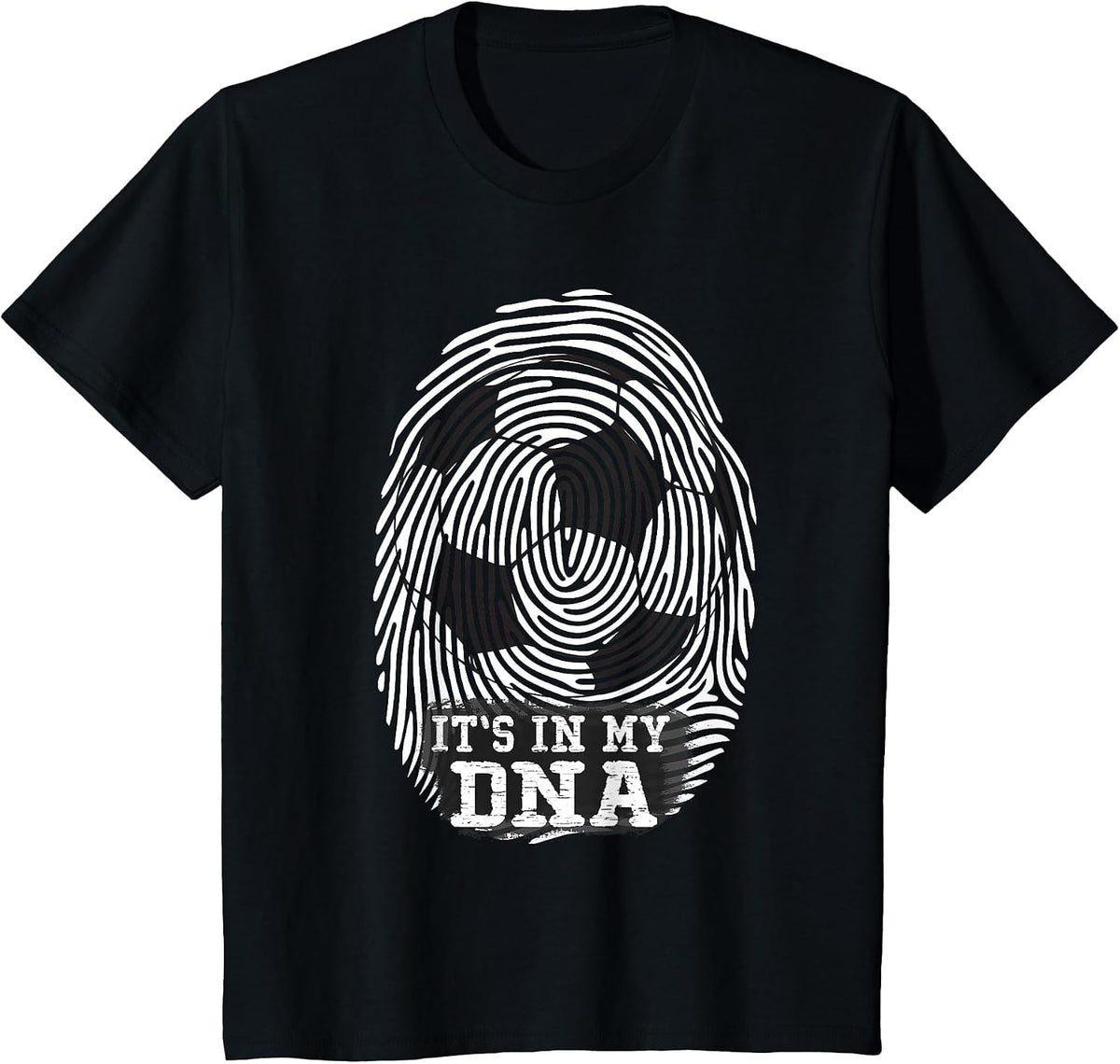 Soccer It's in My DNA Fingerprint T-Shirt - Black