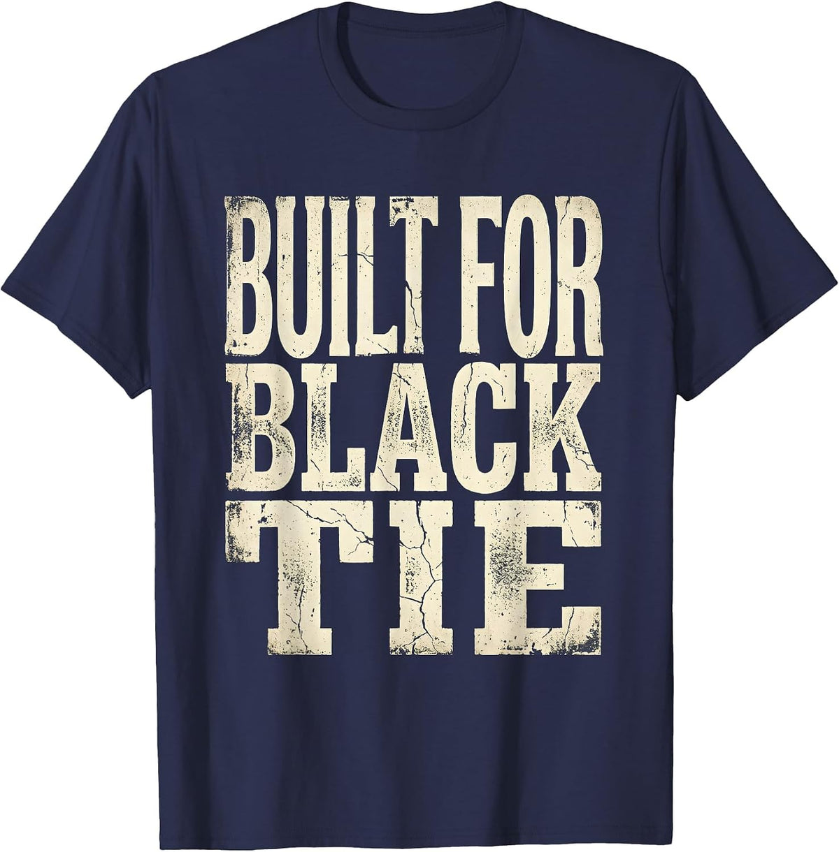 Built for Black Tie Tuxedo Graphic Design T-Shirt - Navy Blue
