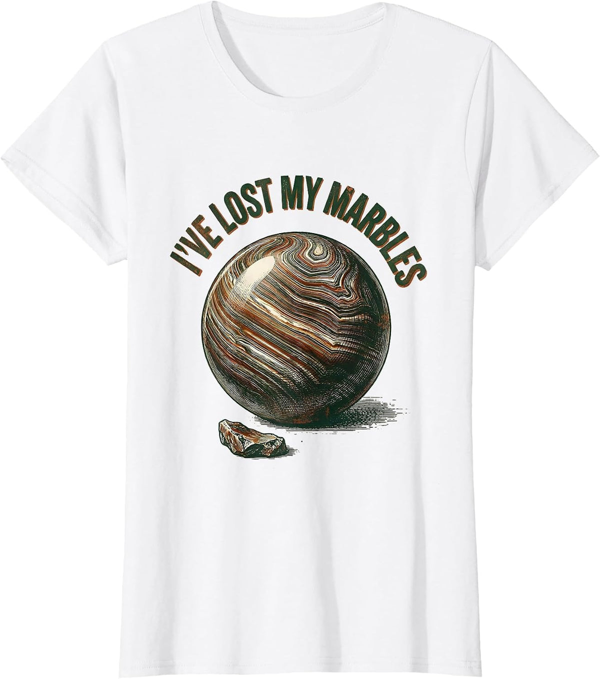 I've Lost My Marbles Vintage Funny Rock Collector Geology T-Shirt - White