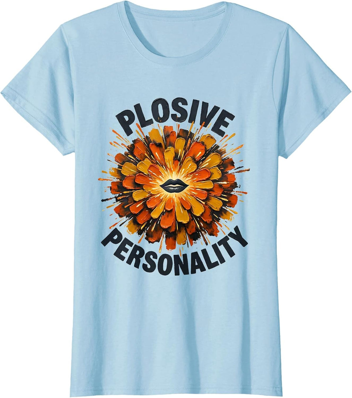 Women's Plosive Personality Retro Floral Speech Language Pathologist T-Shirt - Baby Blue