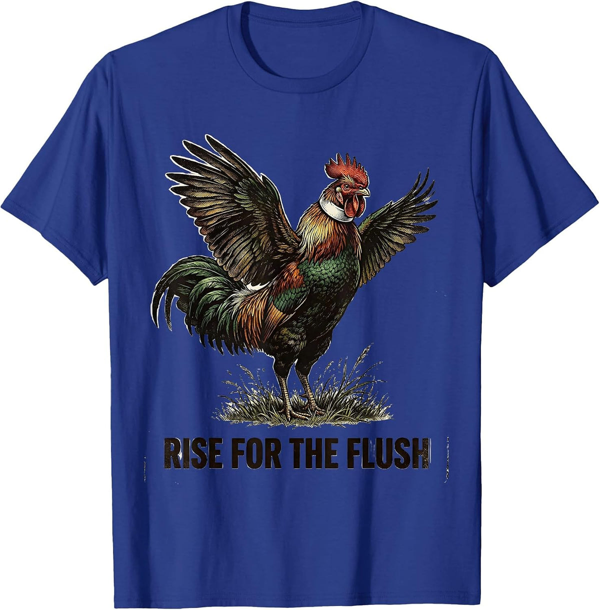 Rise For The Flush Vintage Pheasant Hunting Upland Bird T-Shirt - Royal Blue
