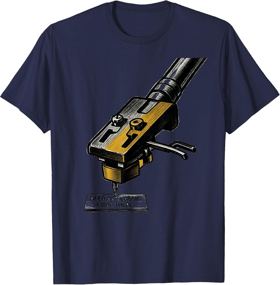 Filed As Classic I Was There Vintage 90s Hip Hop Nostalgia T-Shirt - Navy Blue
