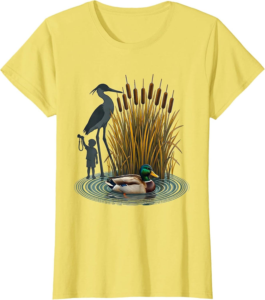 Ripple Mallard Duck Hunting Dad Retro Camo Gift T-Shirt - Lemon Yellow