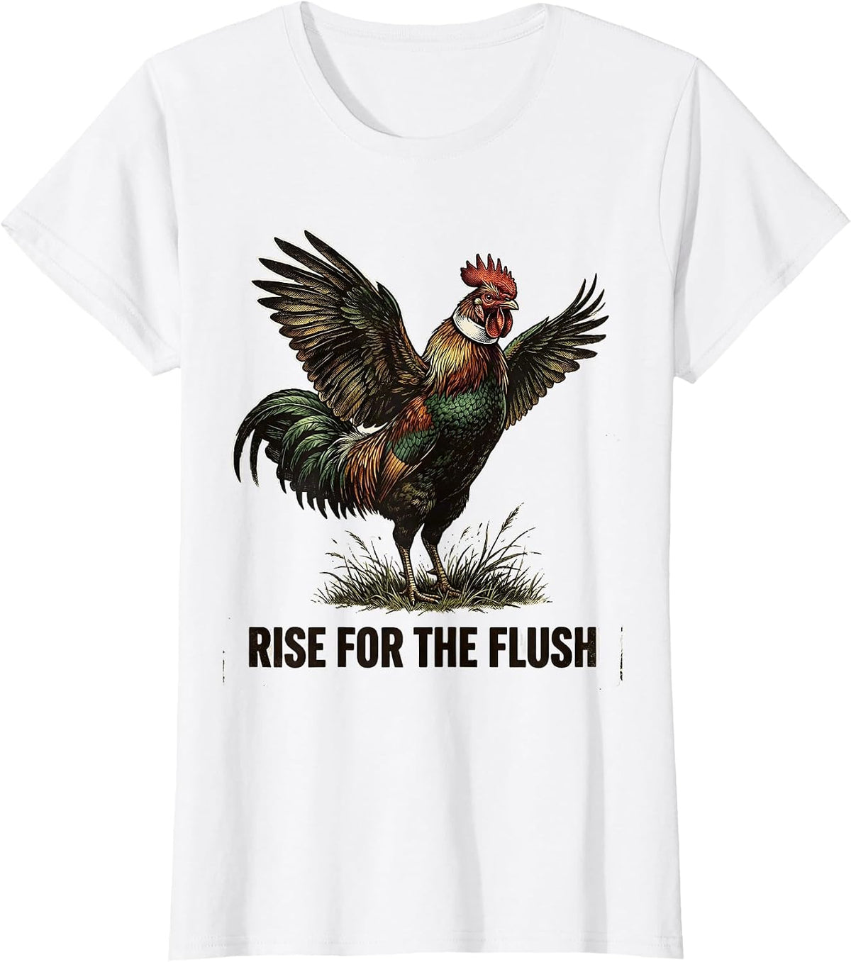 Rise For The Flush Vintage Pheasant Hunting Upland Bird T-Shirt - White