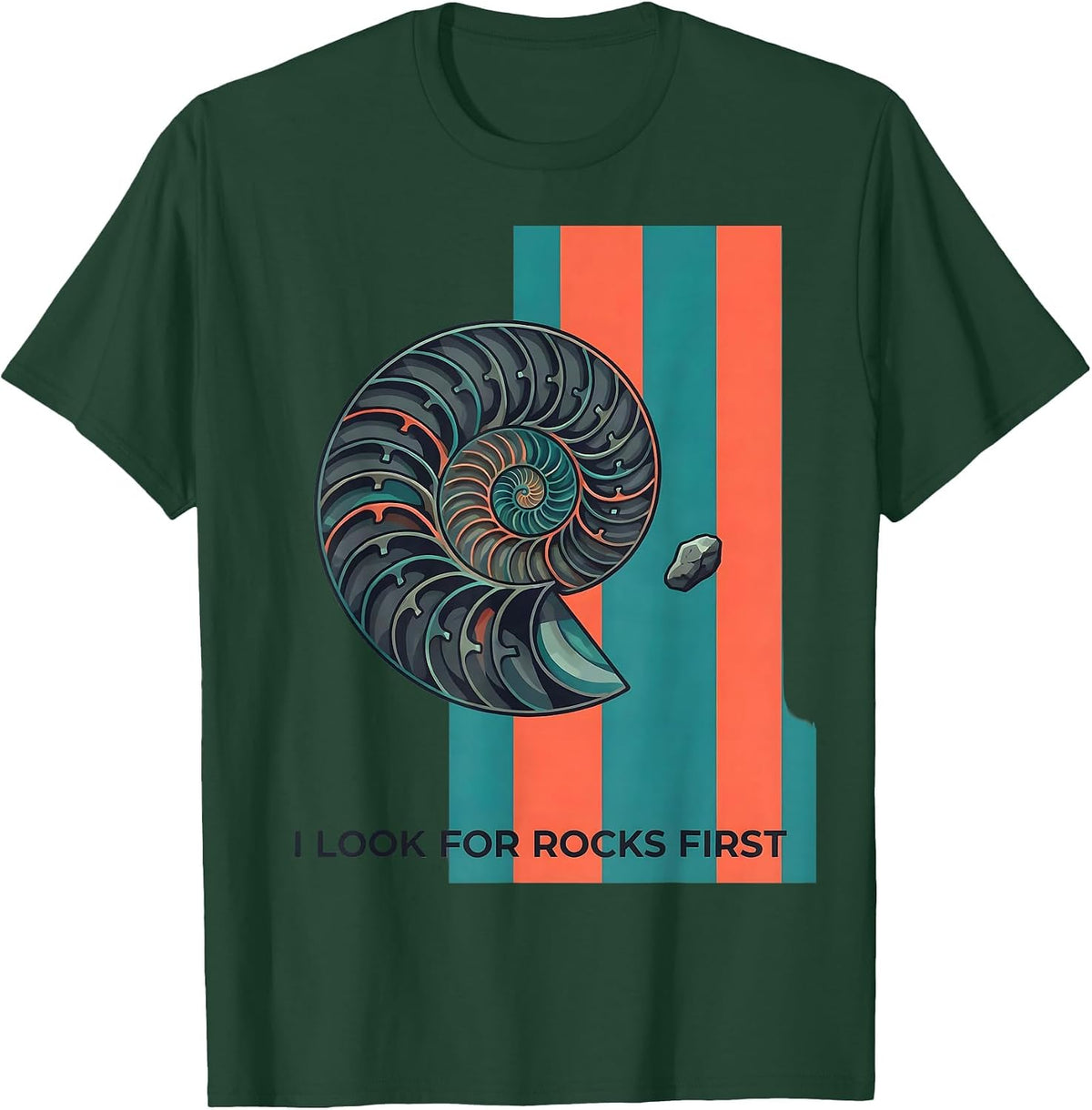Men's I Look For Rocks First Funny Geology Rock Collector Hobby T-Shirt - Dark Green