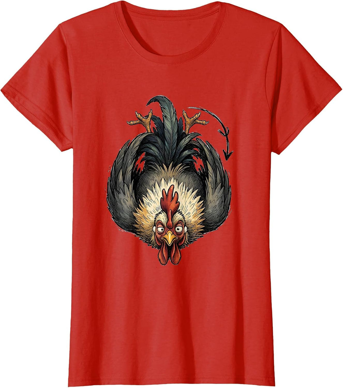 Women's Chicken Butt Funny Chicken Lover Farming Humor T-Shirt - Red