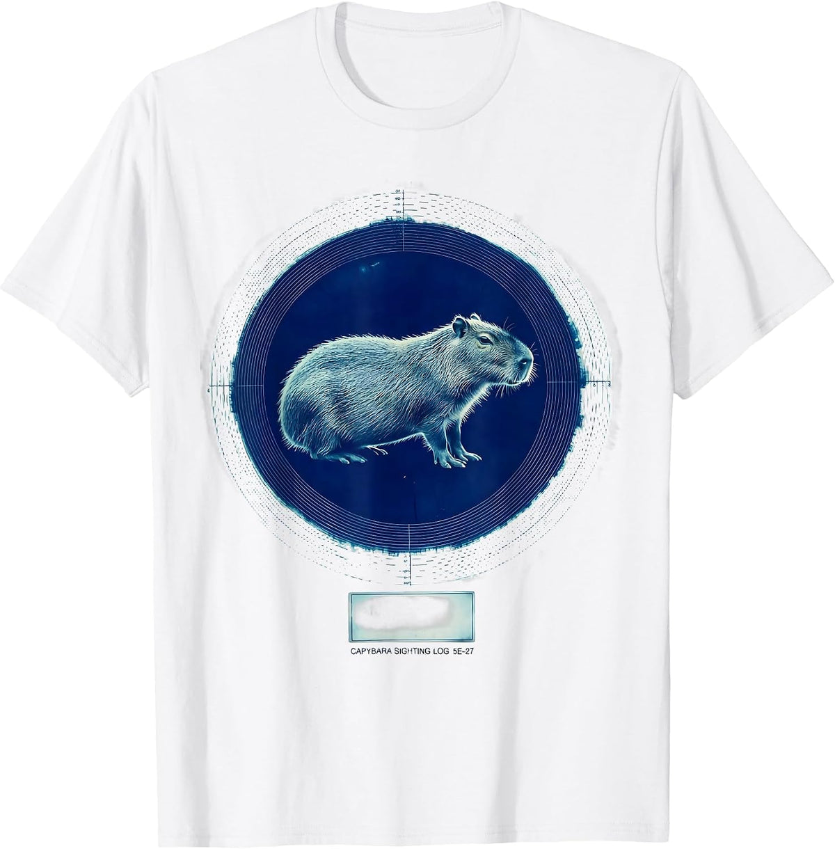 Men's Capybara Sighting Log 5E-27 Funny Internet Animal Meme Humor T-Shirt - White