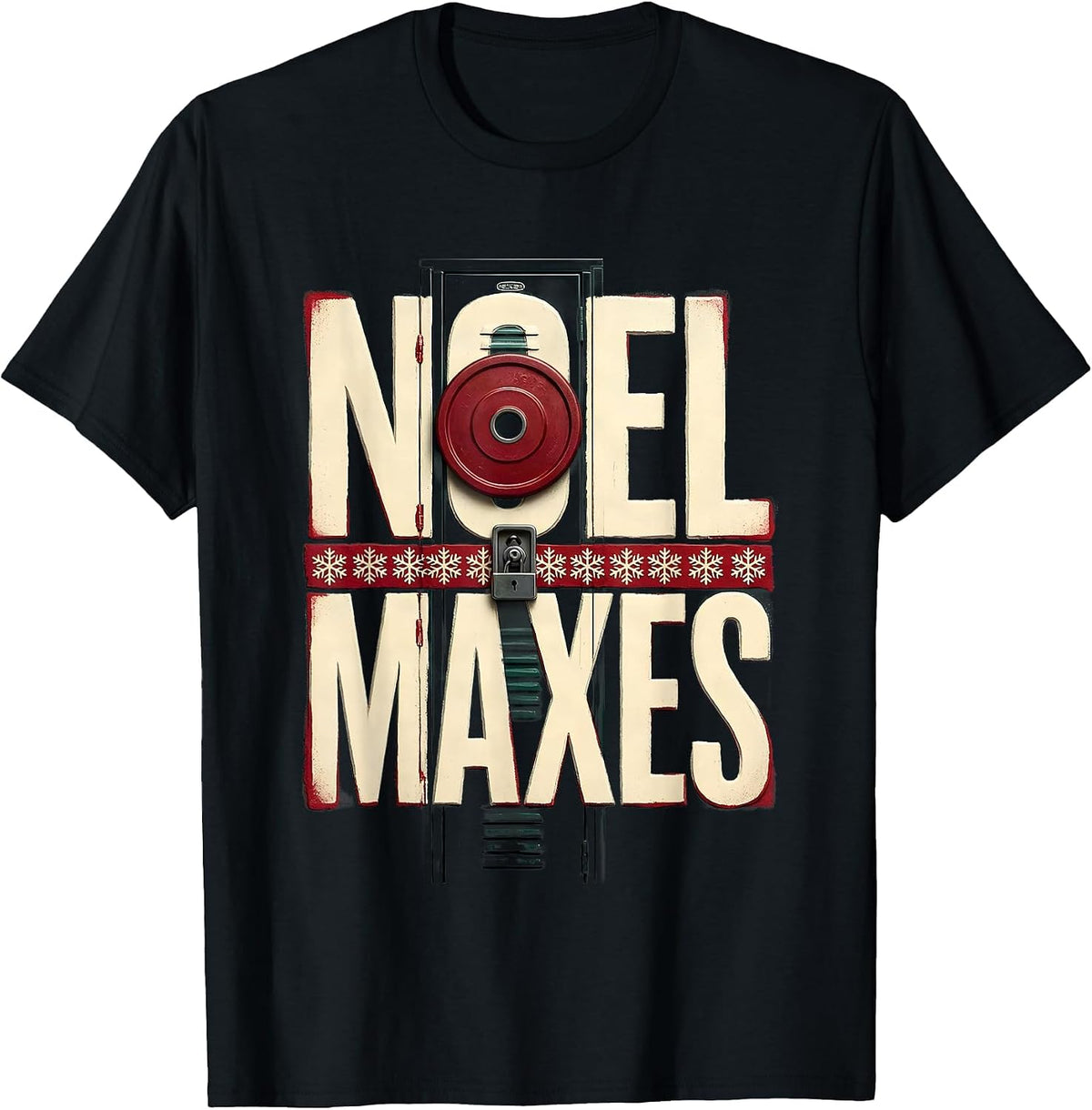 Men's Noel Maxes Funny Christmas Gym Workout Weightlifting Gift T-Shirt - Black