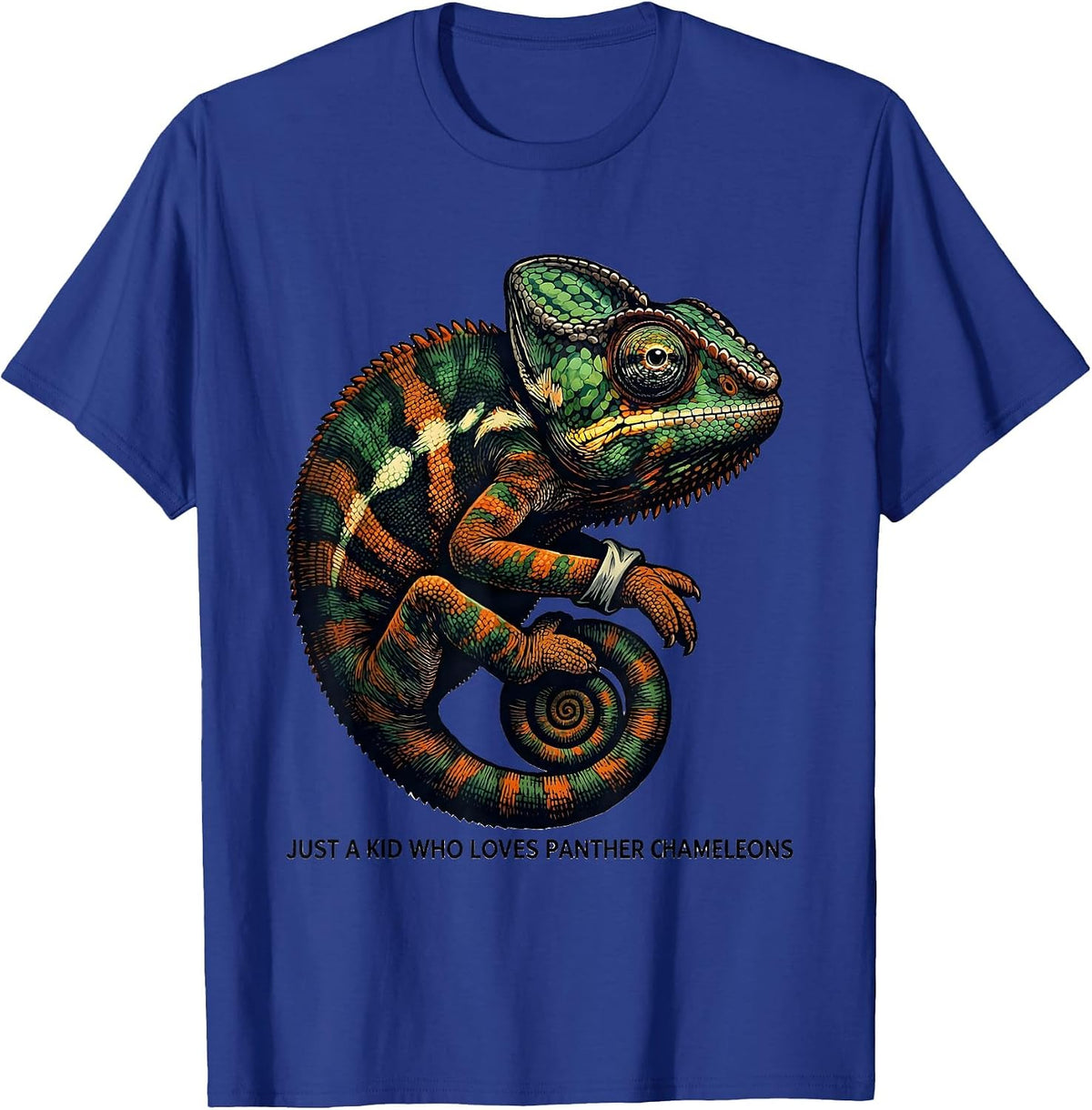 Just A Kid Who Loves Panther Chameleons Reptile Lover T-Shirt - Royal Blue