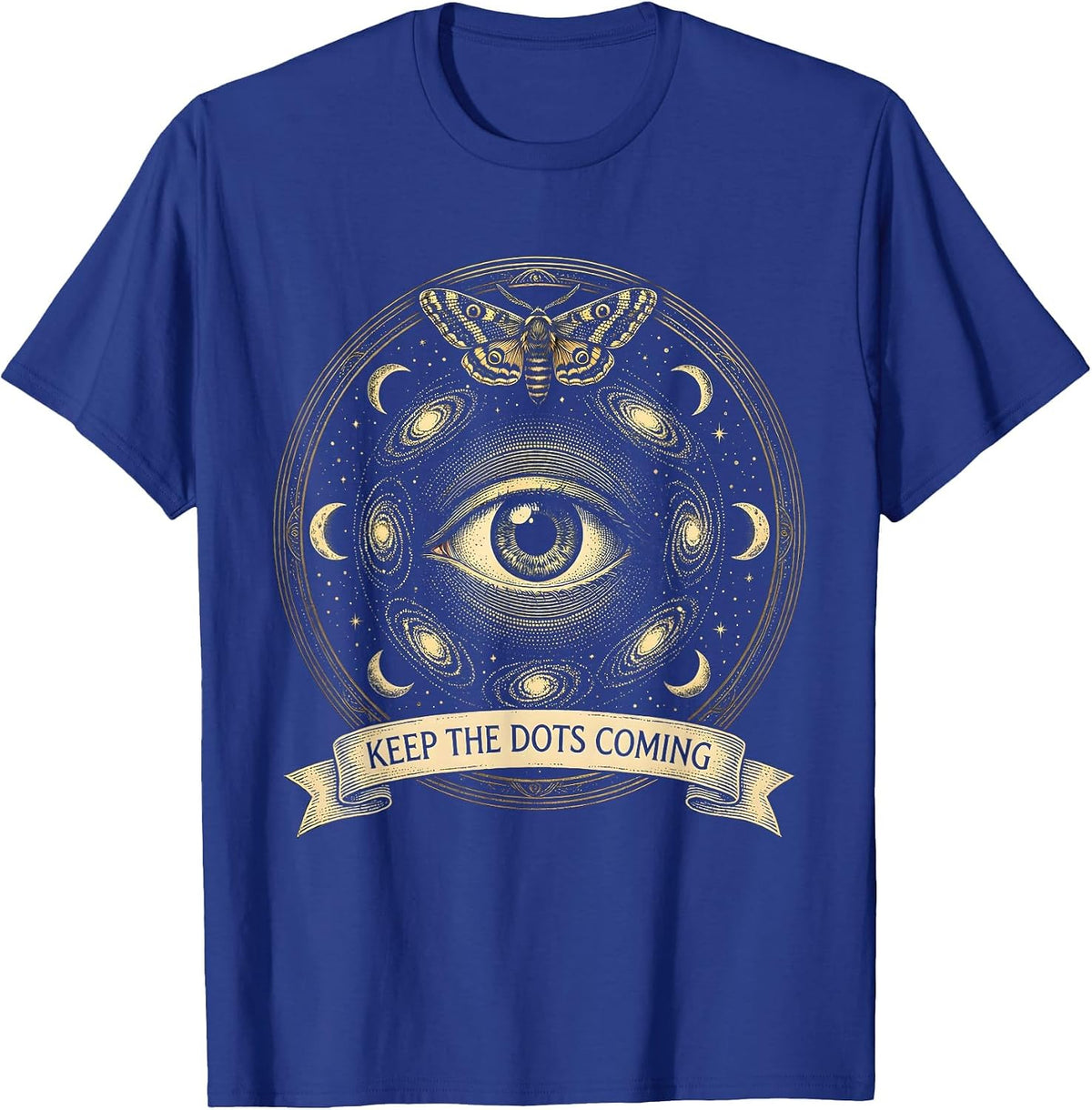 Keep The Dots Coming Graphic Design T-Shirt - Royal Blue