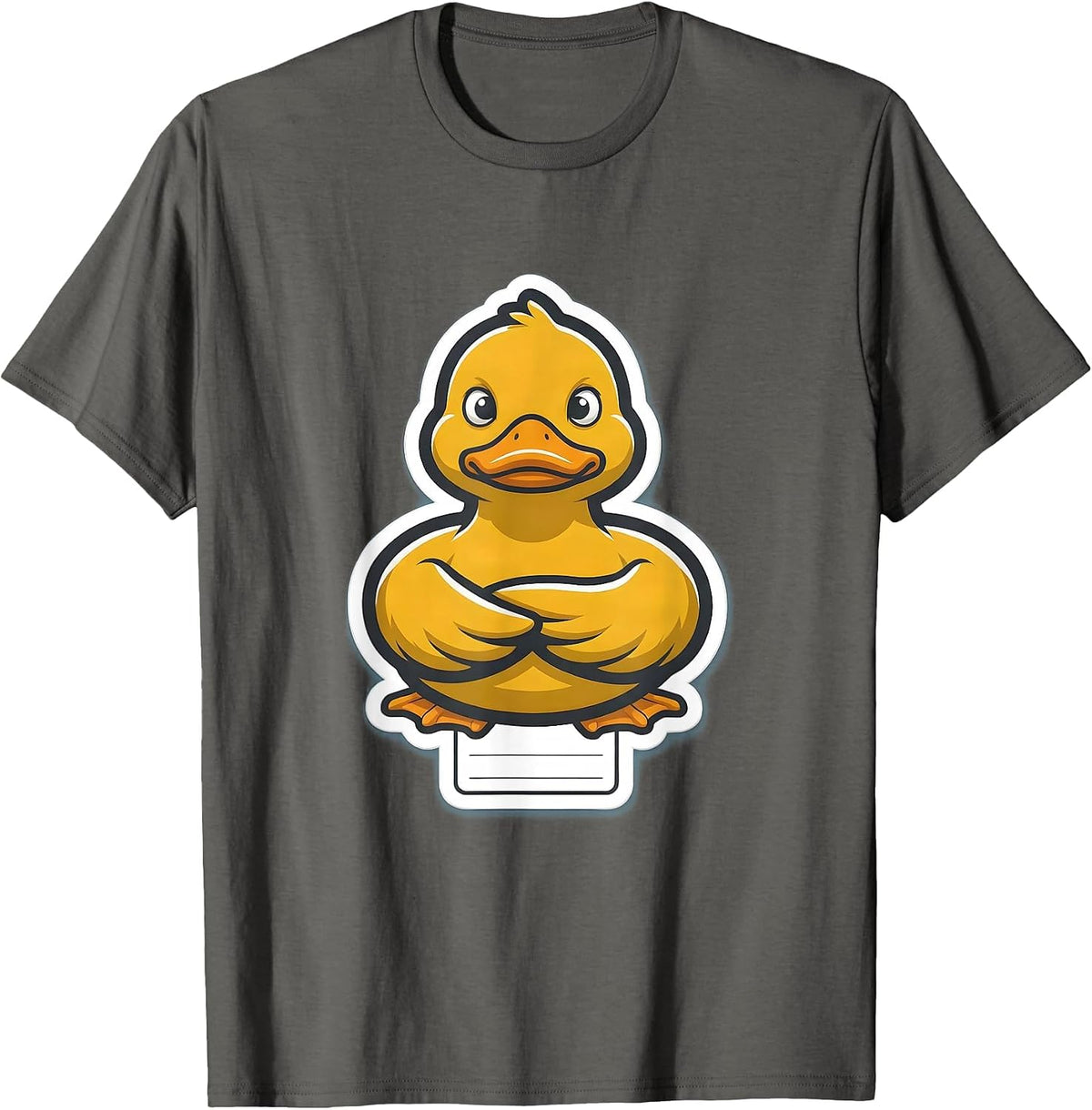 Duck Bust Sarcastic Humor Novelty Gift T-Shirt - Asphalt Grey