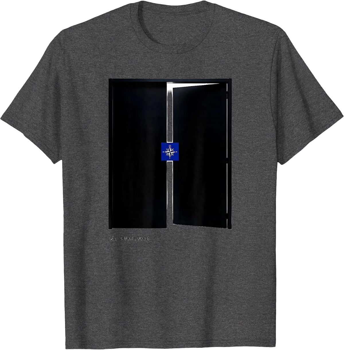 Men's See You At Lodge Masonic Square & Compass Freemason T-Shirt - Dark Heather Grey