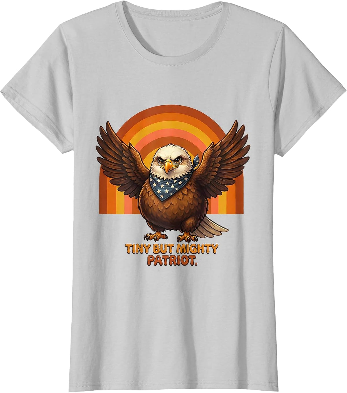 Tiny But Mighty Patriot Kids Patriot Day Design T-Shirt - Silver Grey