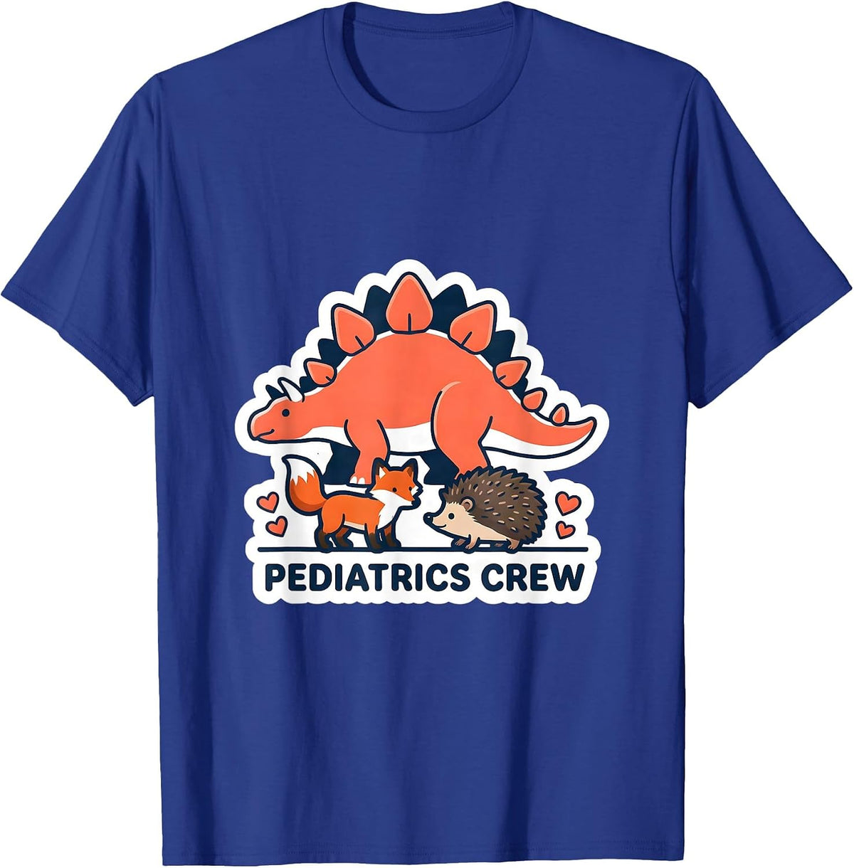 Men's Pediatrics Crew Cute Animal Pediatric Nurse PICU NICU T-Shirt - Royal Blue