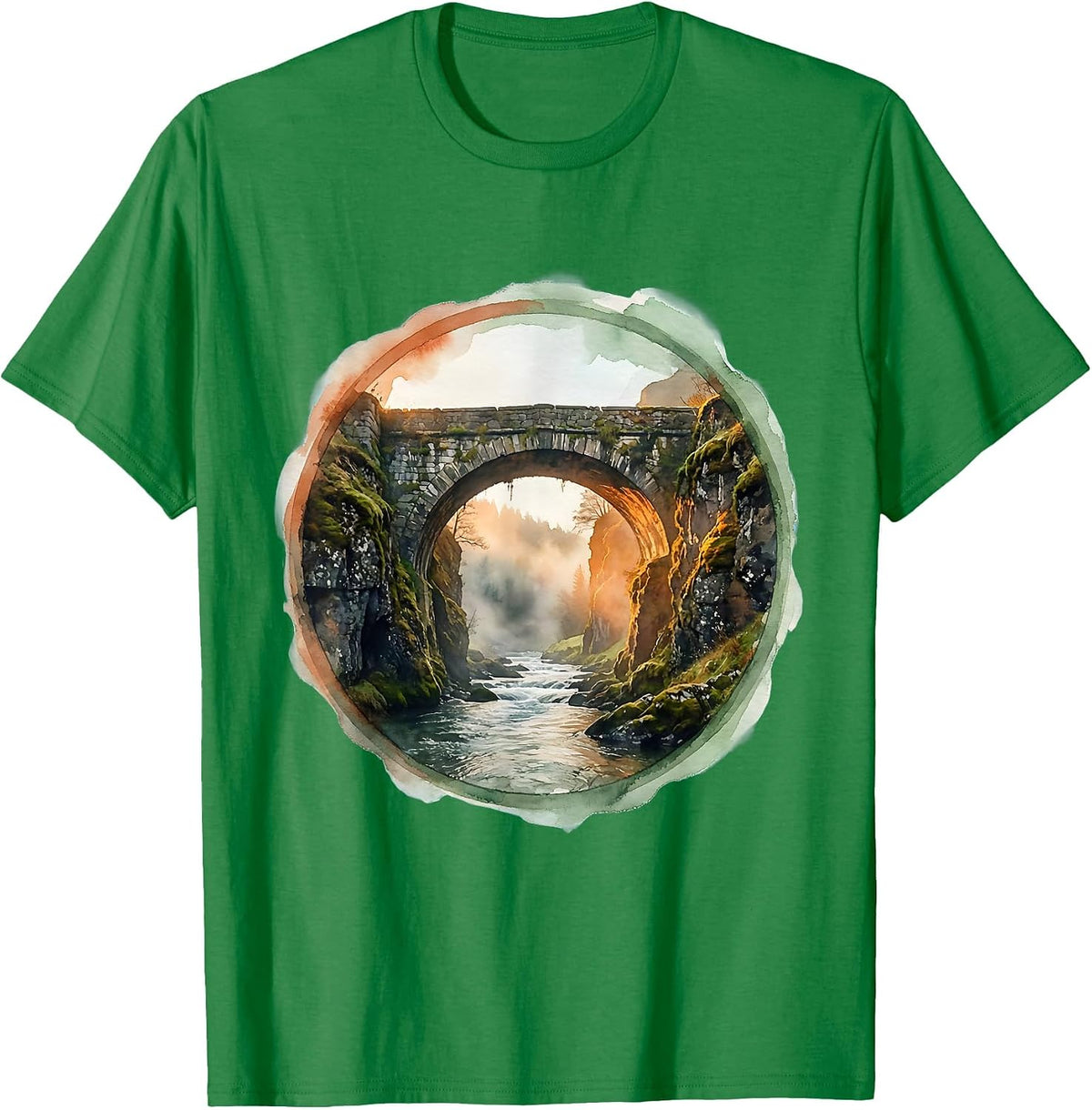 Men's Social Worker Bridge Graphic Illustration T-Shirt - Kelly Green