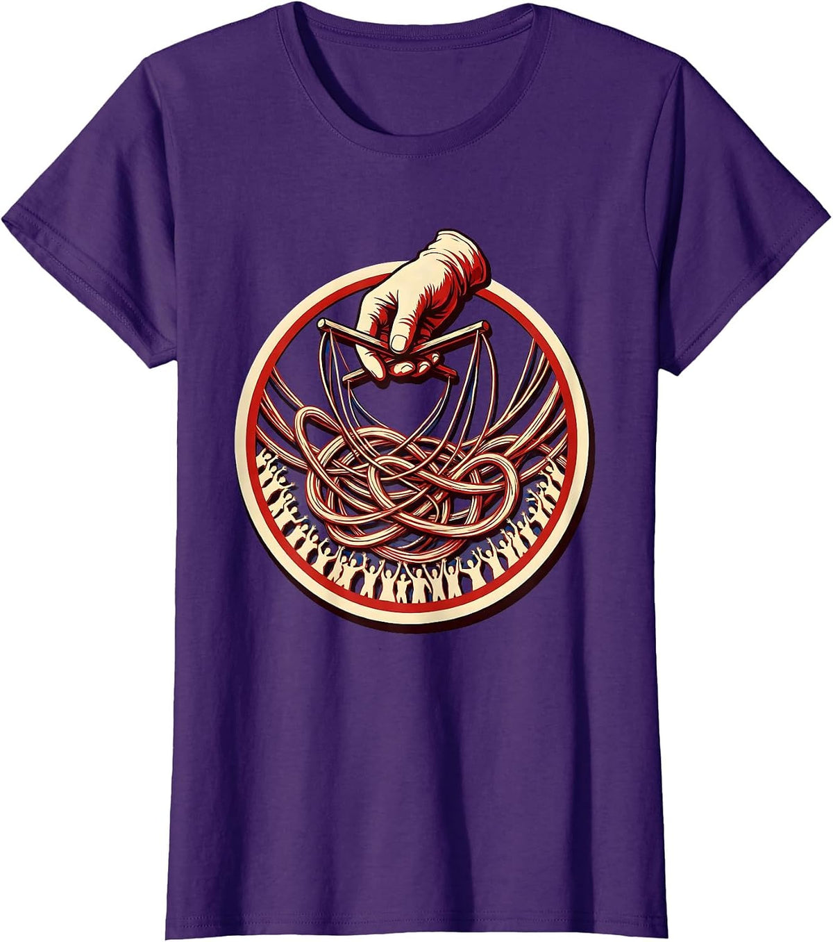 Women's Chaos Coordinator Puppet Master Graphic Tee T-Shirt - Purple