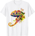 Chameleon Animal Motif Art T-Shirt - As Pictured