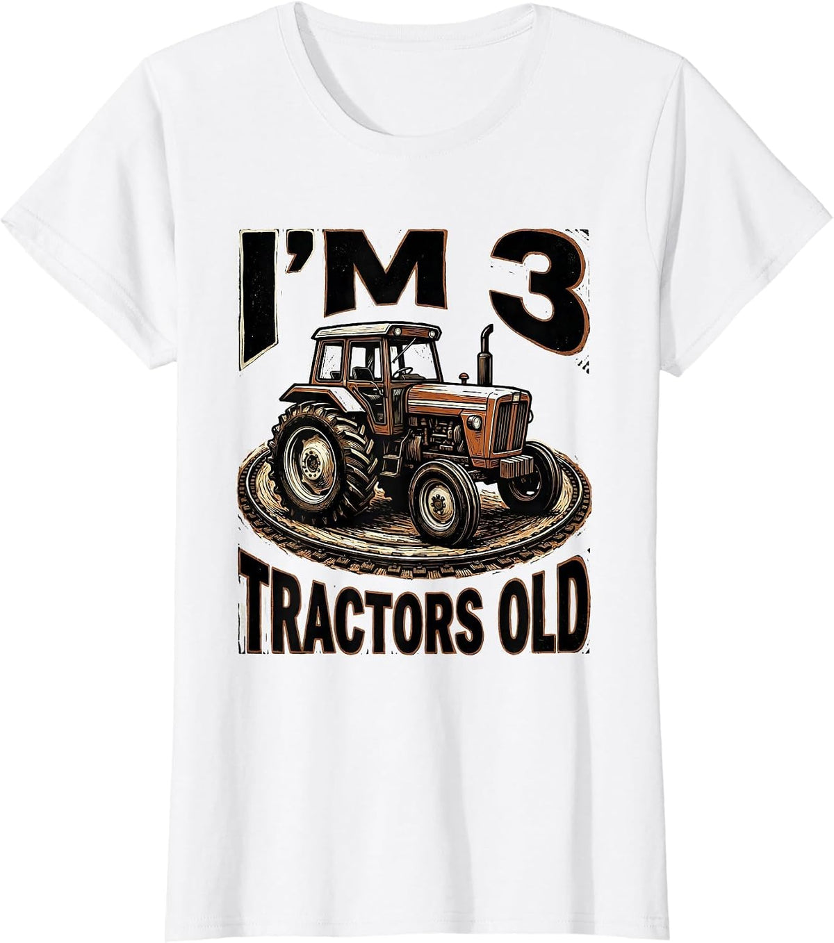 I'm 3 Tractors Old Toddler Boy Tractor Lover Birthday Gift T-Shirt - White