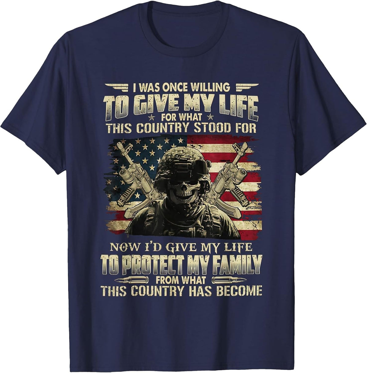 I was Once Willing to Give My Life for What I Believed T-Shirt - Navy Blue