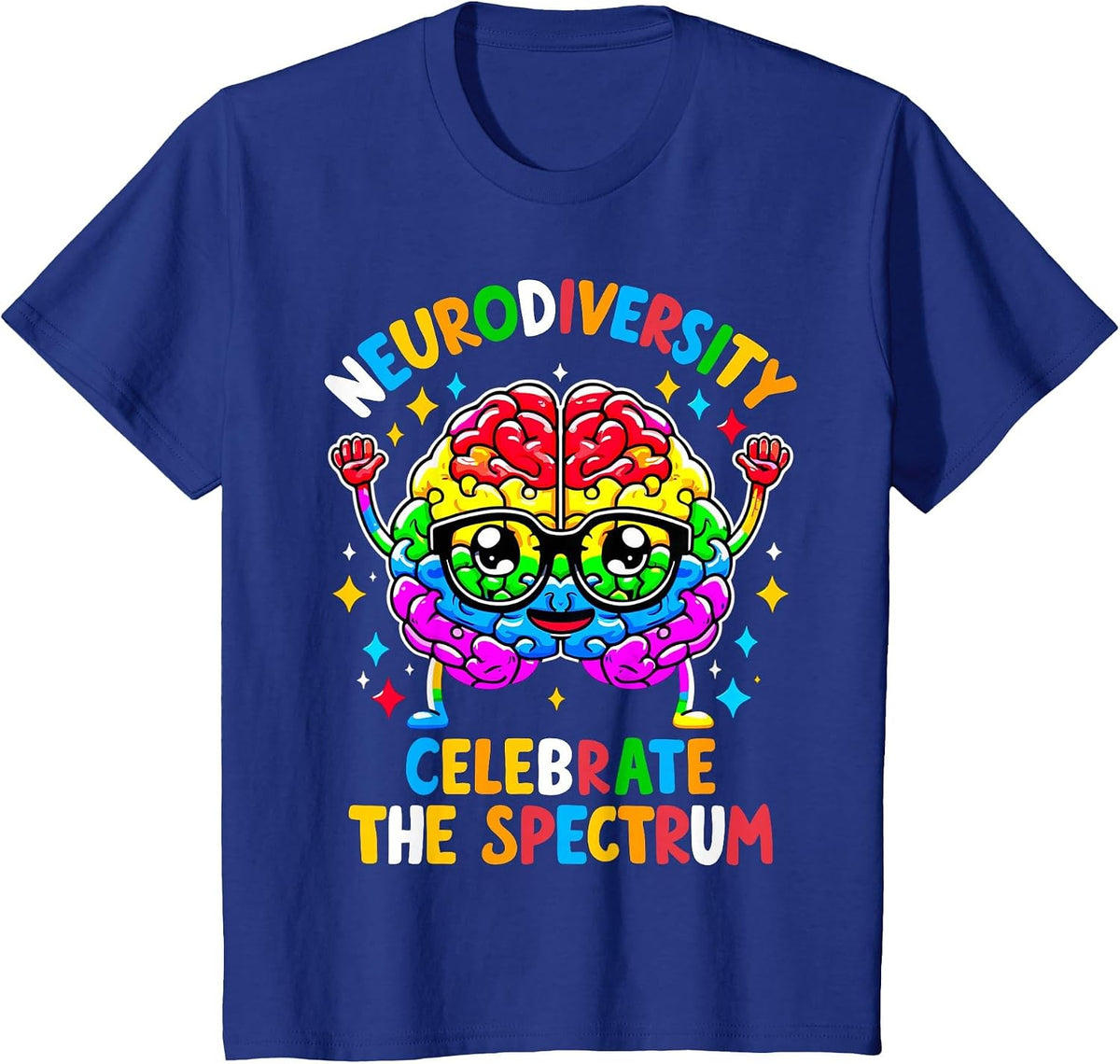 Neurodiversity Brain Autism Awareness T-Shirt - Royal Blue