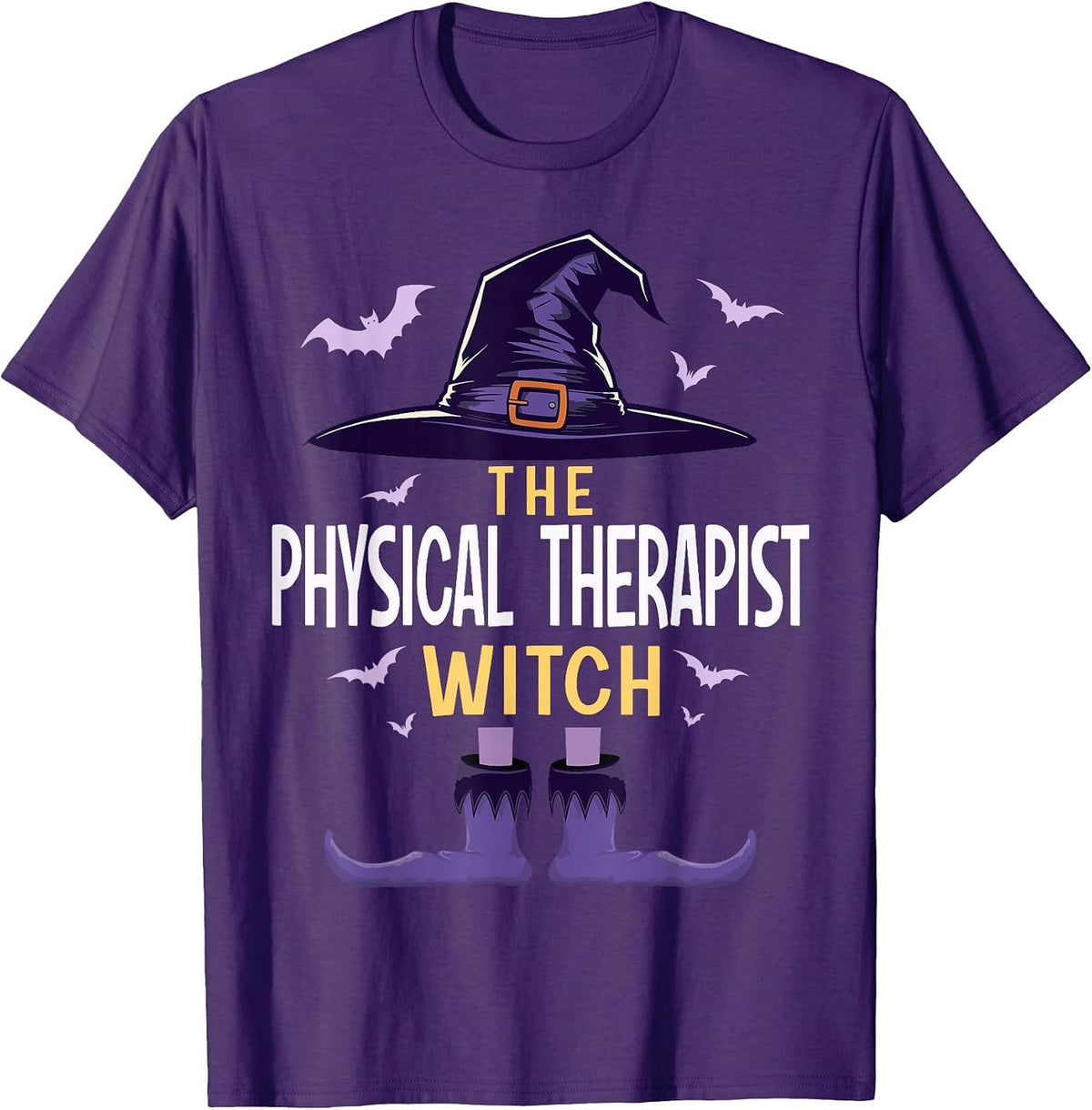 Physical Therapist Halloween Witch Group Matching Costume T-Shirt - Purple